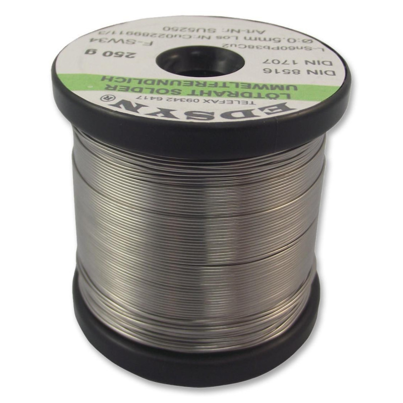 Edsyn (SU5250) Solder Wire, FSW34, 0.5mm Diameter, 183°C, 250g