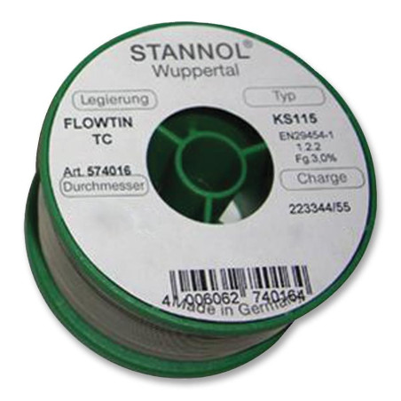 Stannol (574001) Solder Wire, KS115, 0.3mm Diameter, 227°C, 250g