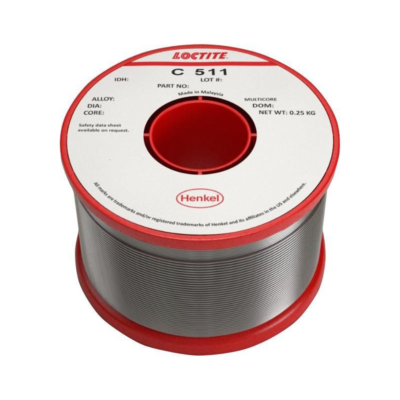 Loctite (C 511 60EN 5C 0.7MM R 250G) Solder Wire, Crystal 511, 250g