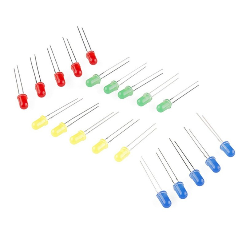 Pack of 20 LEDs 5mm, SparkFun Electronics